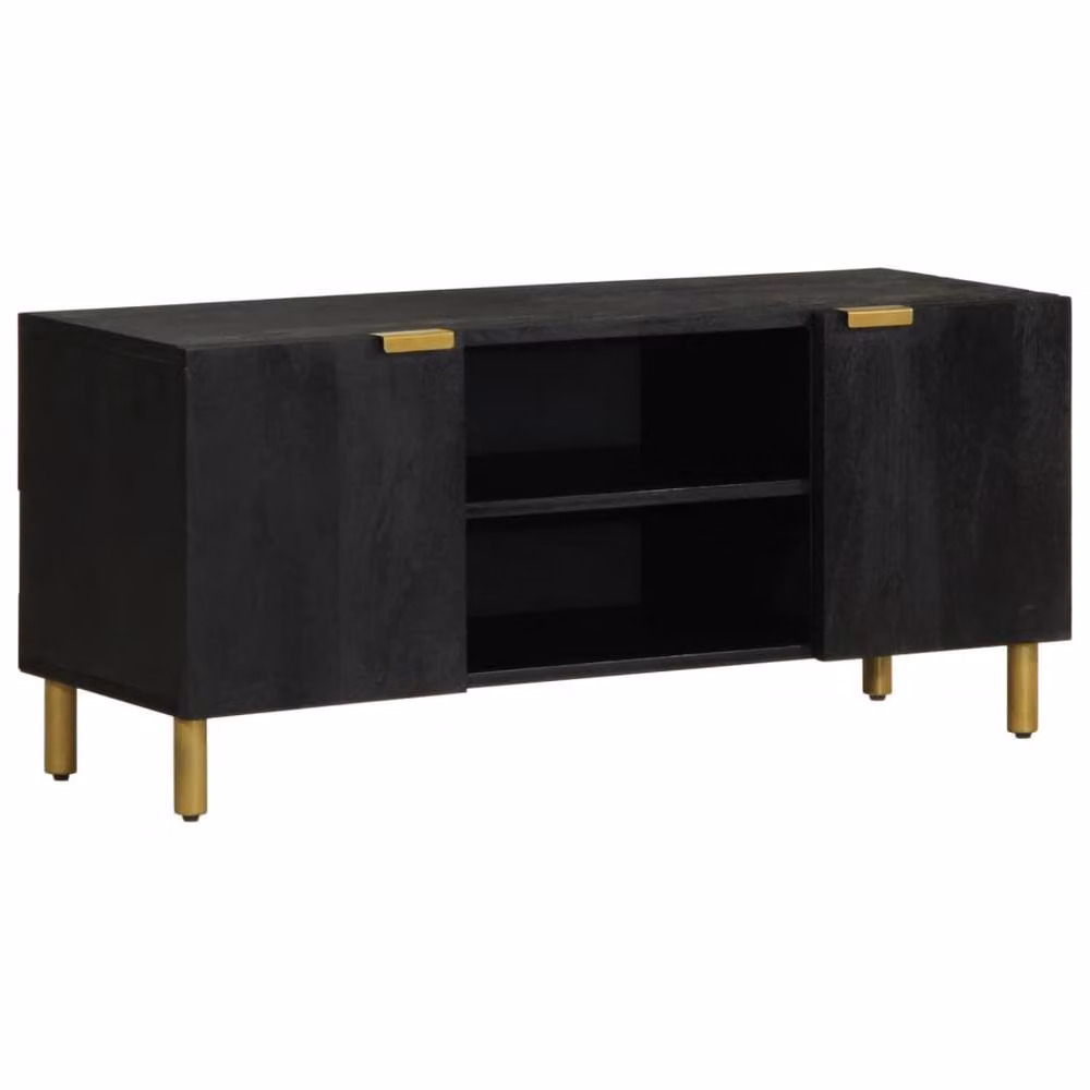 Berkfield Home Modern Black TV Cabinet W/D/H: 105 x 33 x 46 cm – 2