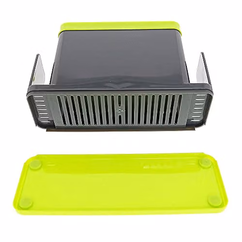 Calitek Sink Caddy Washing Up Organiser with Removable Drip Tray, Grey and Green – 2