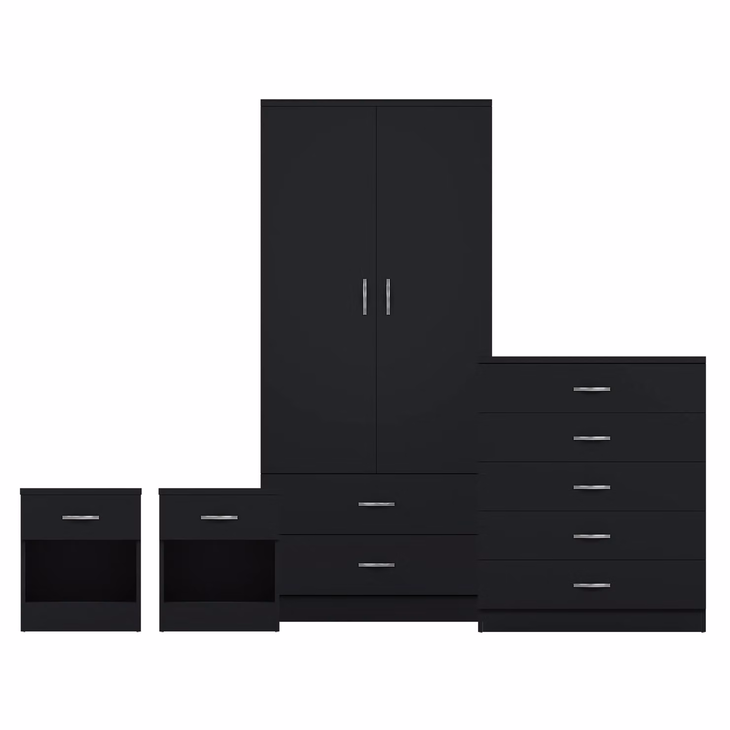 Vida Designs Modern Matt Black Bedroom Set – 2