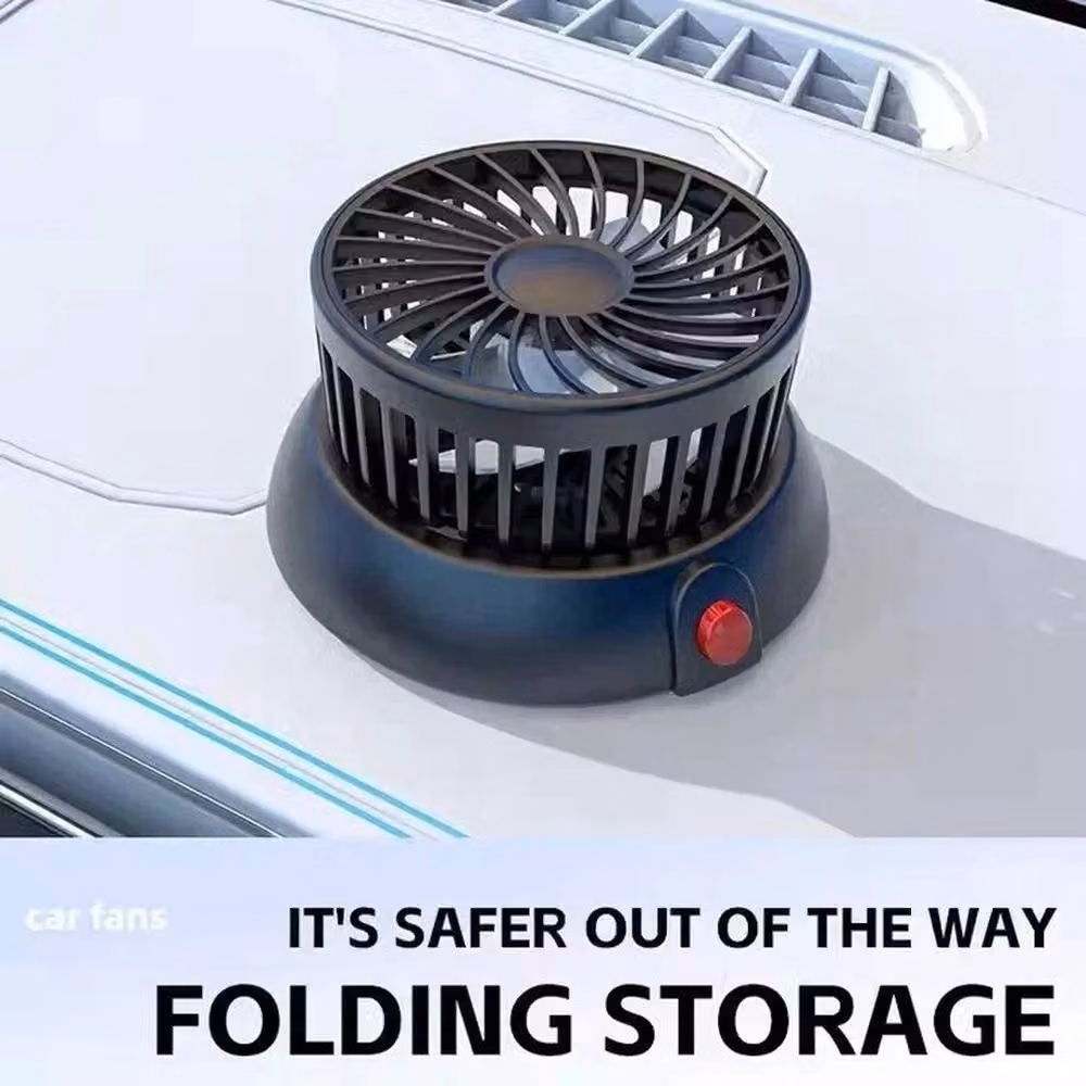 FLAVORA Portable 1 Head Car Cooling Air Fan with 360 Degree Rotation in Black – 5