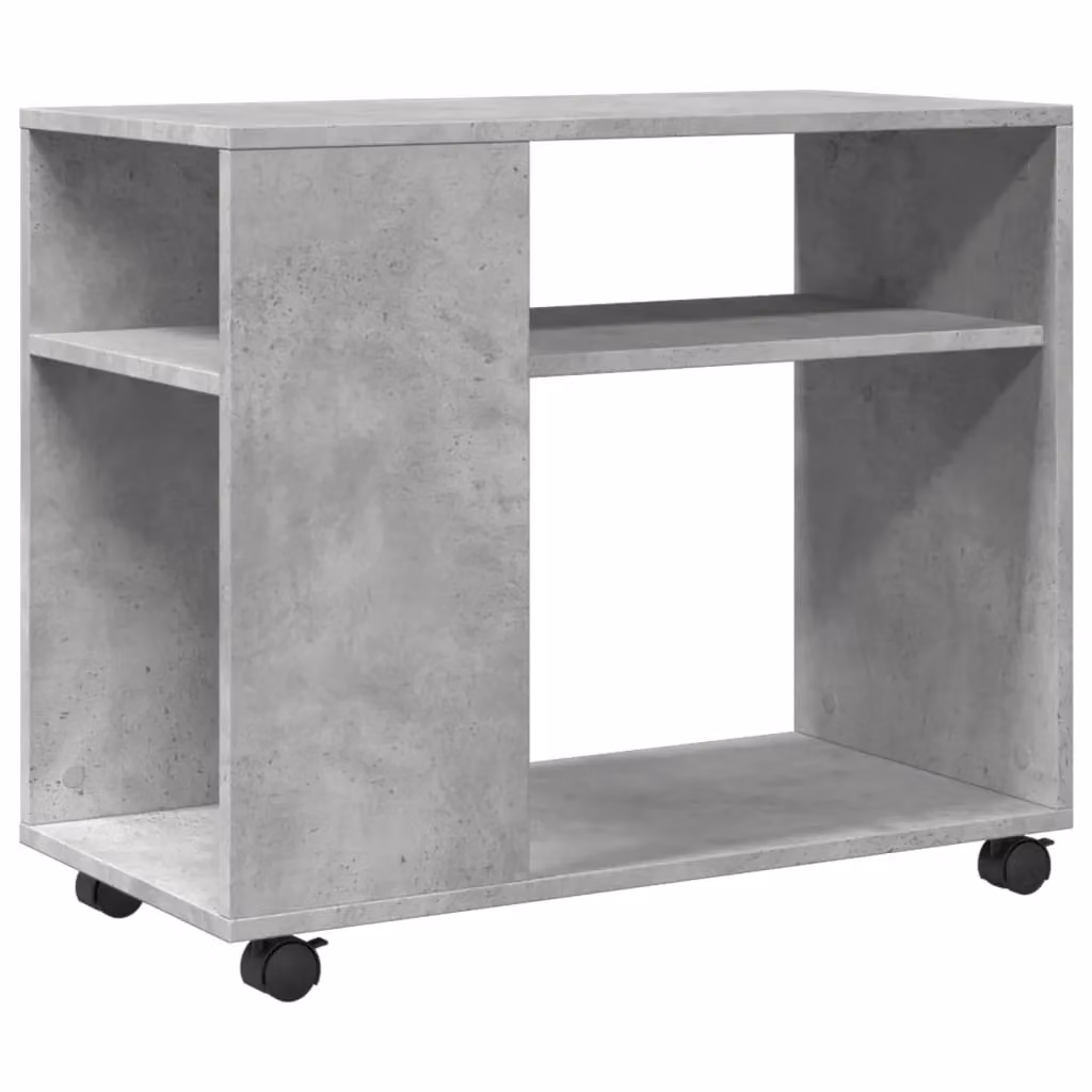 Berkfield Home Side Table with Wheels in Concrete Grey, W/D/H: 70 x 35 x 60 cm – 2