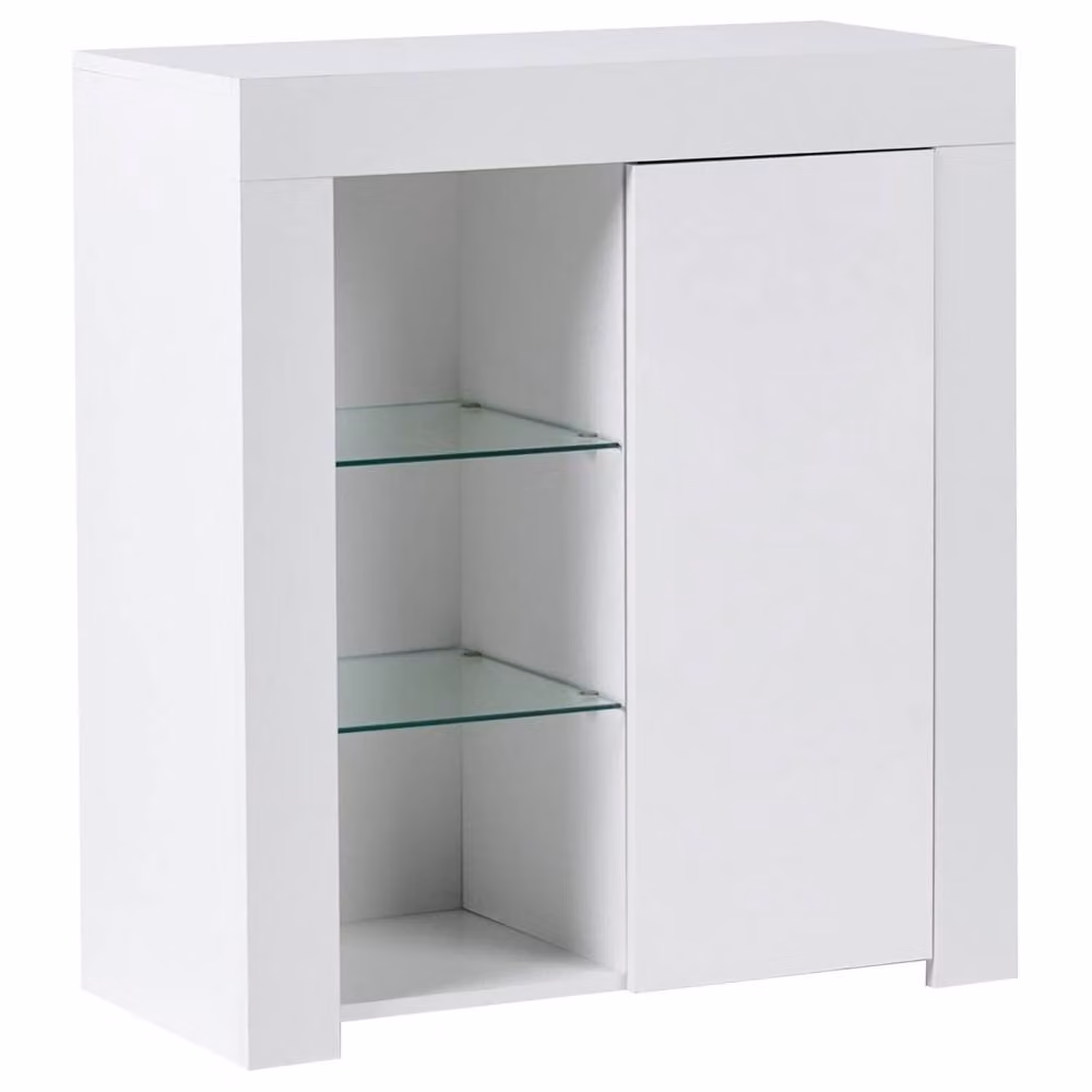 Wyld and Coco White MDF Sideboard with Integrated LED Lighting and Glass Door – 2