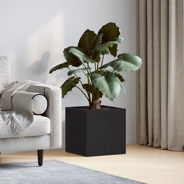 Berkfield Home Black Oak Planter Box W/D/H: 40 x 40 x 40 cm