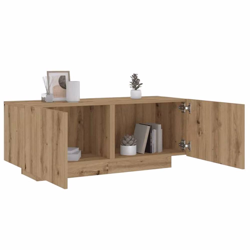 Berkfield Home Artisan Oak Bedside Cabinet in Brown, W/D/H: 100 x 35 x 40 cm – 1