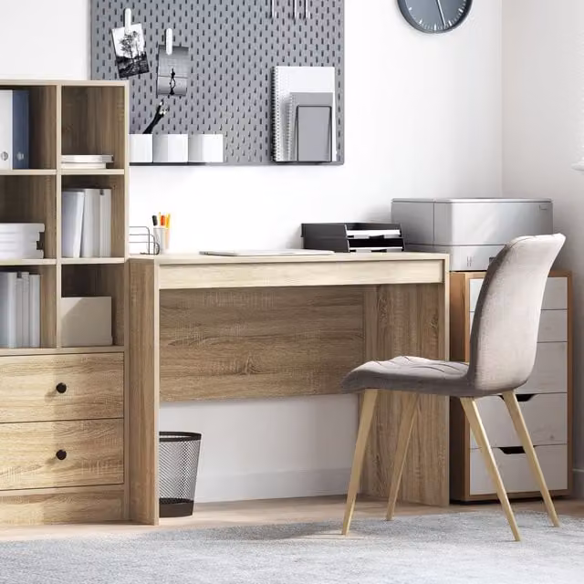 Berkfield Home Writing Desk in Sonoma Oak, Brown, W/D/H: 100 x 50 x 76 cm