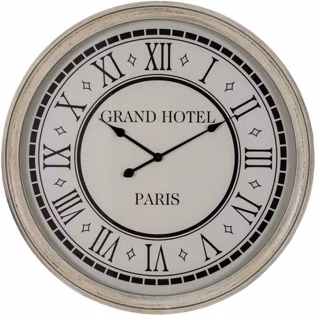 Lemon Pavilion Large Grey and White Classic Analog Quartz Tabletop Clock with Glass and Wood, W: 80 cm, H: 80 cm, D: 80 cm – 1