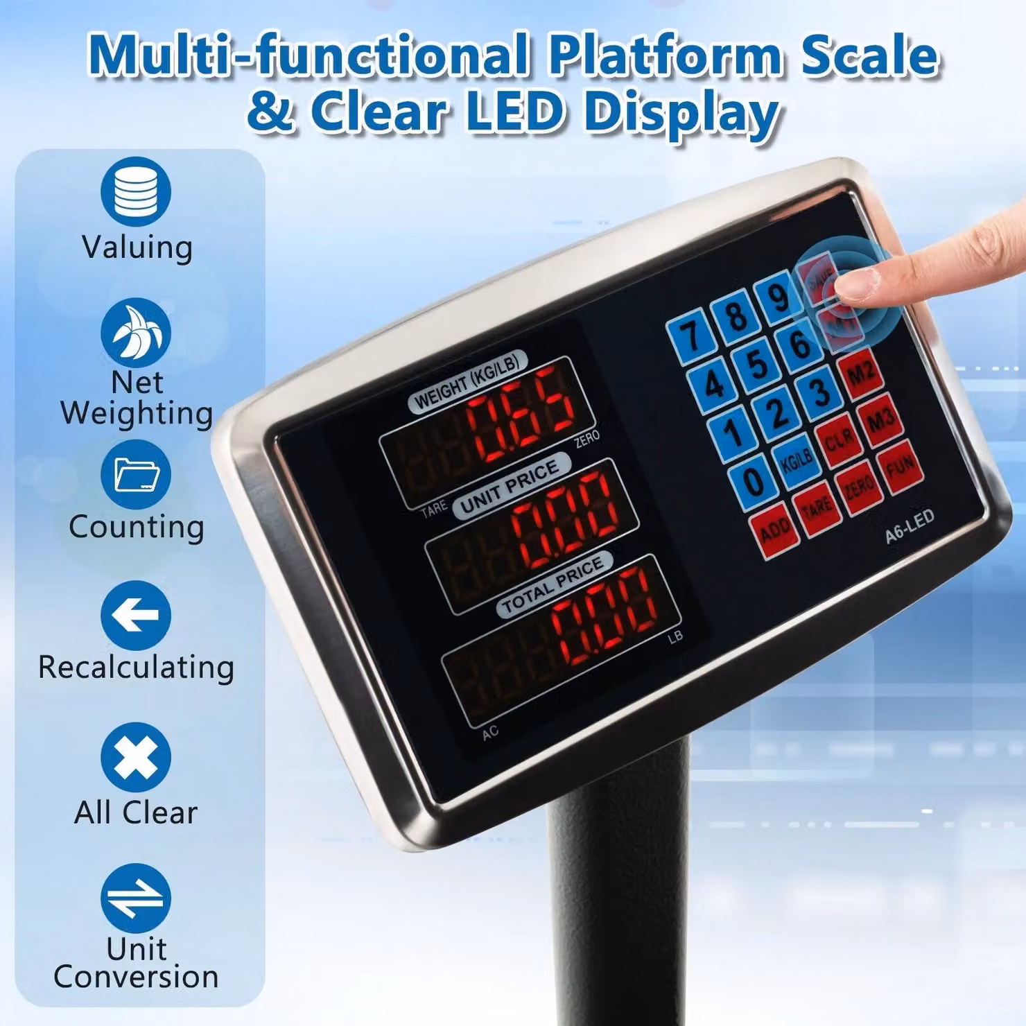 Costway Digital Computing Platform Scale with Price Calculator in Black – 6