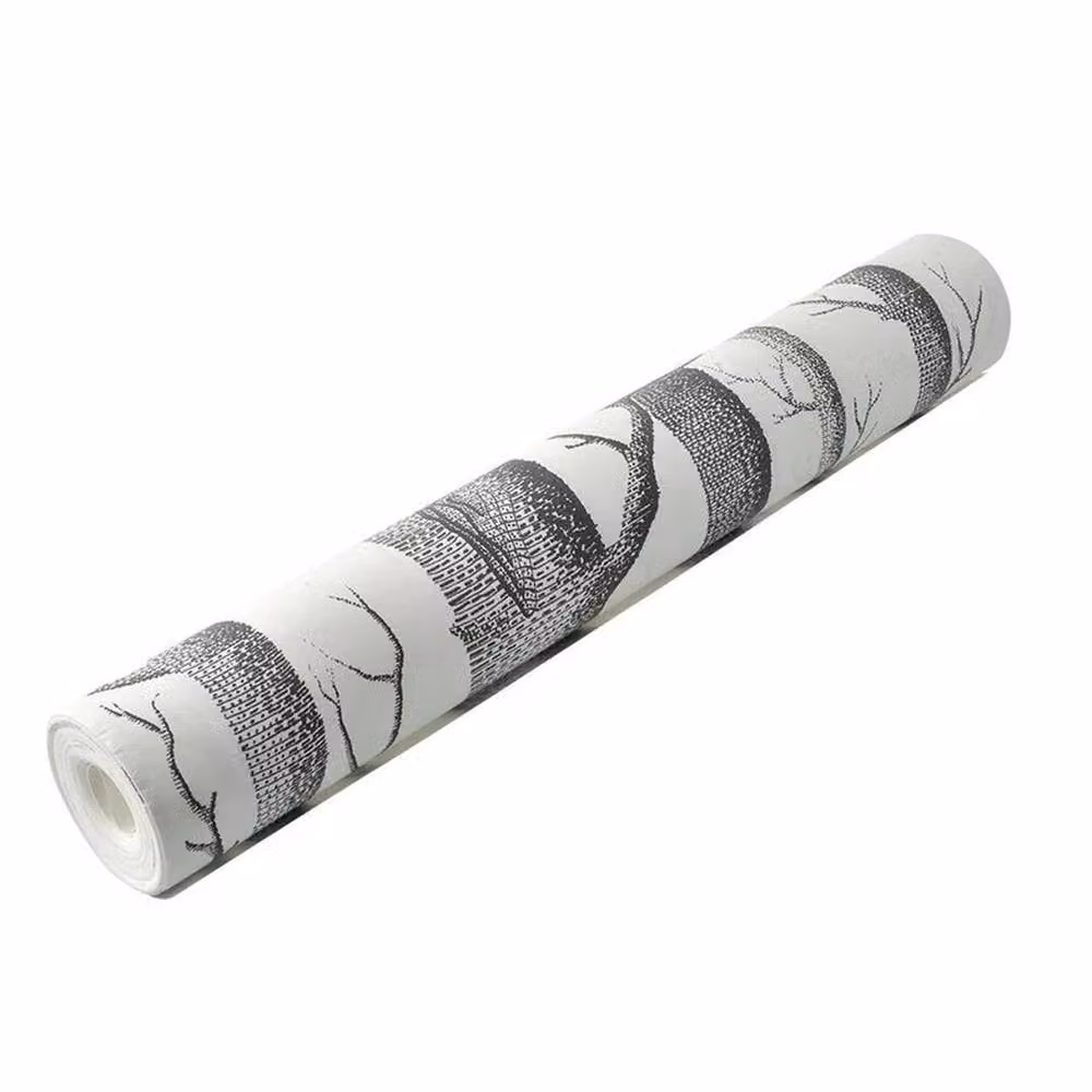 FLAVORA Black and White Forest Woods 3D Birch Tree Wallpaper Roll, W: 100 cm x H: 100 cm – 3