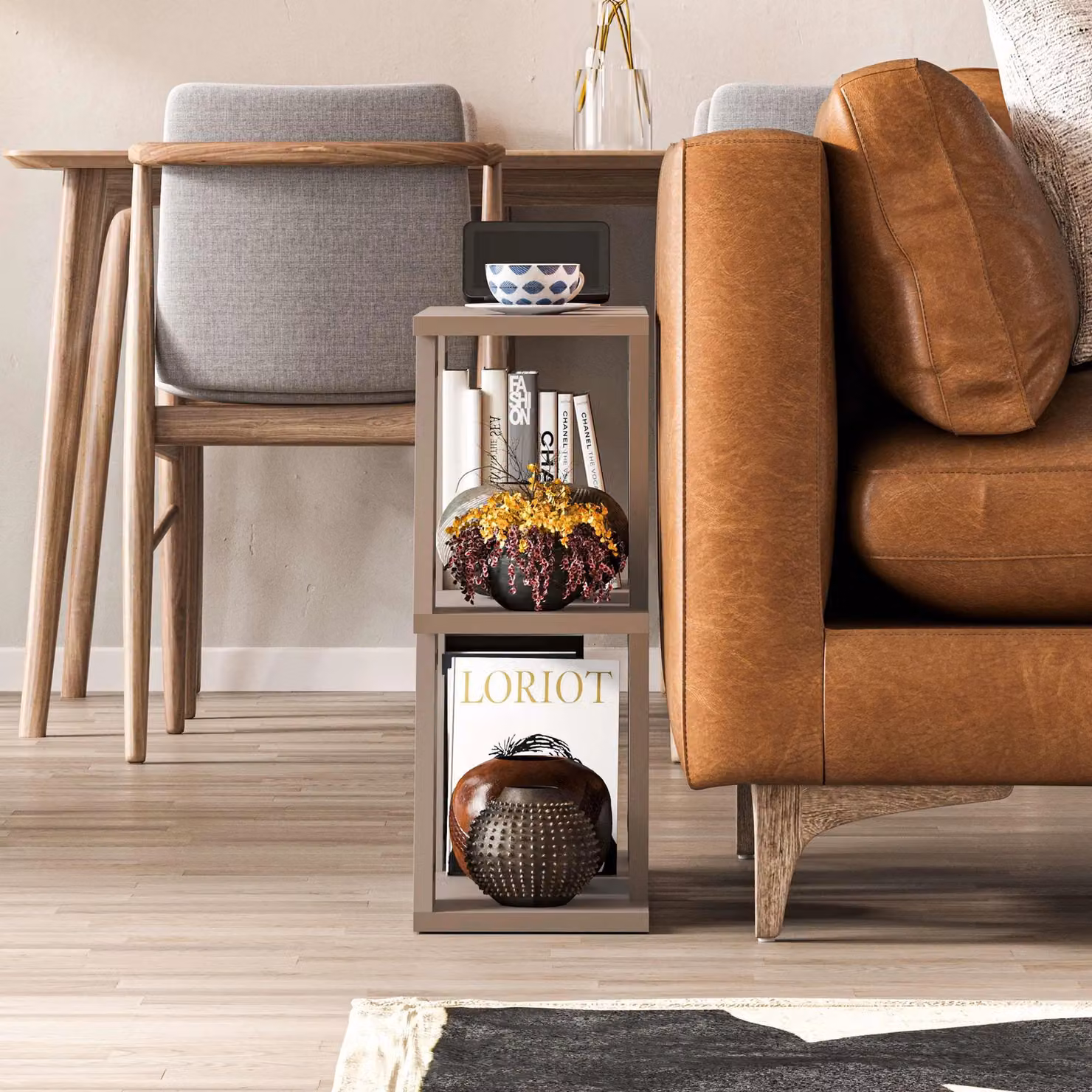 Decortie Lazena Modern 3-Tier Side Coffee Table in Grey – 4