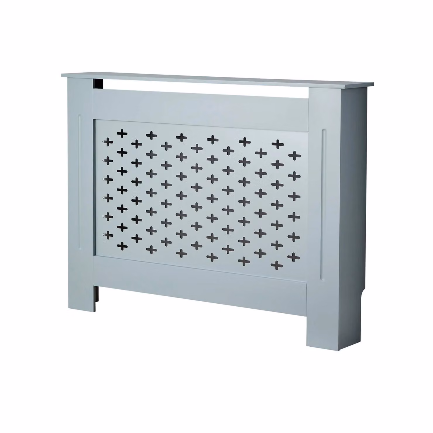Home Source Medium Radiator Cover in Grey MDF Wood with Modern Geometric Design – 3