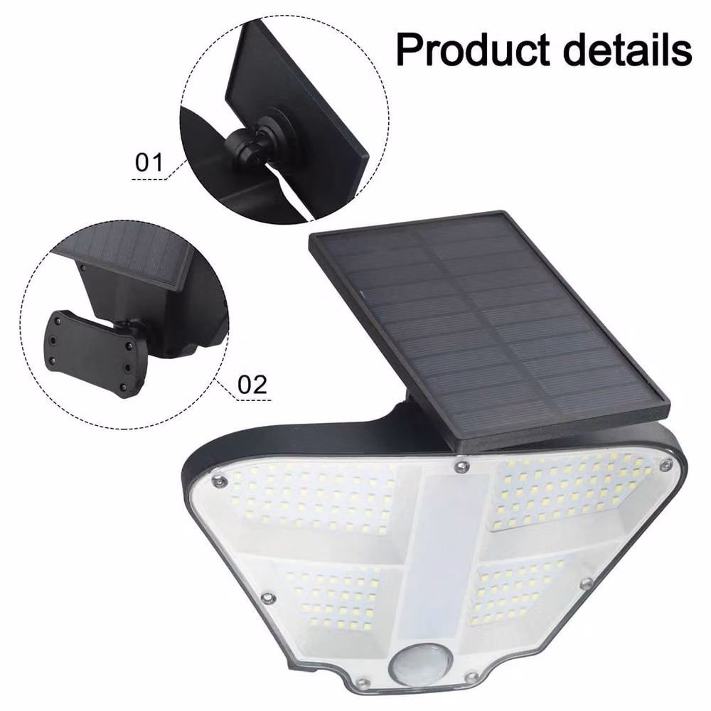 Nordara Solar LED Wall Light Black Outdoor Garden Floodlight with Motion and Dusk Sensors – 3