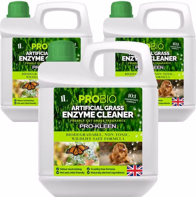 ProKleen ProBio Artificial Grass Cleaner Probiotic Based Deodoriser and Odour Eliminator, 3L, Clear