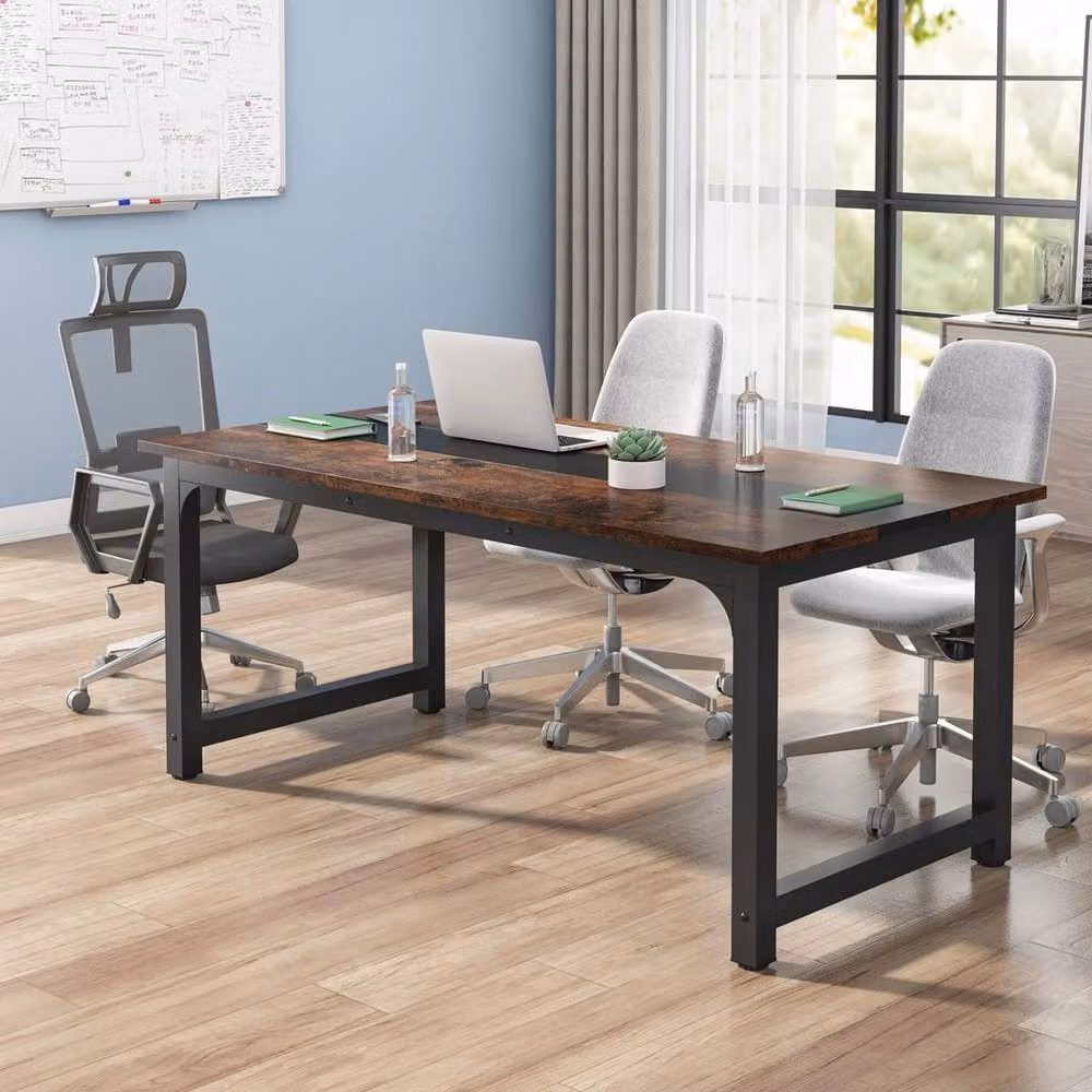 KORVIXA Modern Executive Computer Desk in Brown – 2