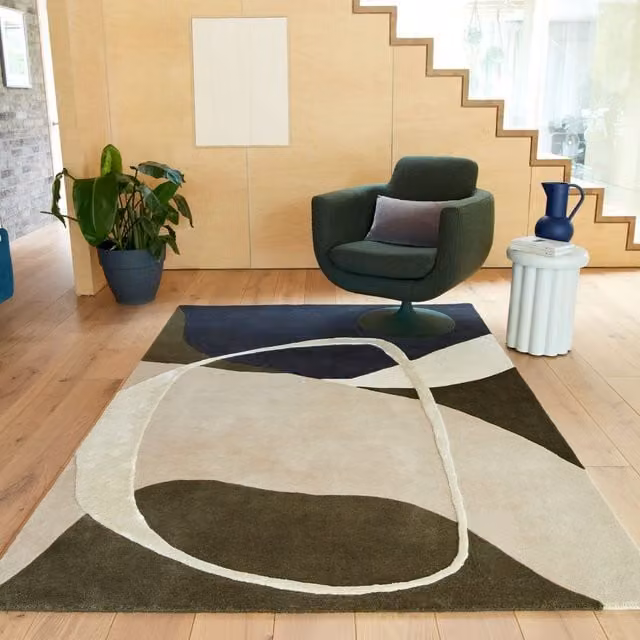 The Rug Shop UK Green Modern Abstract Handmade Area Rug, W: 160 cm, D: 230 cm – 1