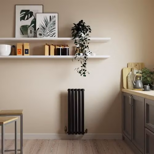 UK Radiators Omeara Black Elliptical Tube Horizontal Designer Radiator, W: 29.0 cm, H: 80.0 cm – 3
