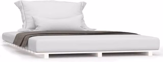 Berkfield Home Small Double Solid Wood Pine Bed Frame, White, W/D/H: 120 x 190 cm