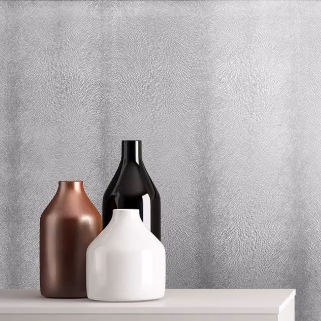 Sublime Silver Abstract Animal Print Vinyl Wallpaper Roll