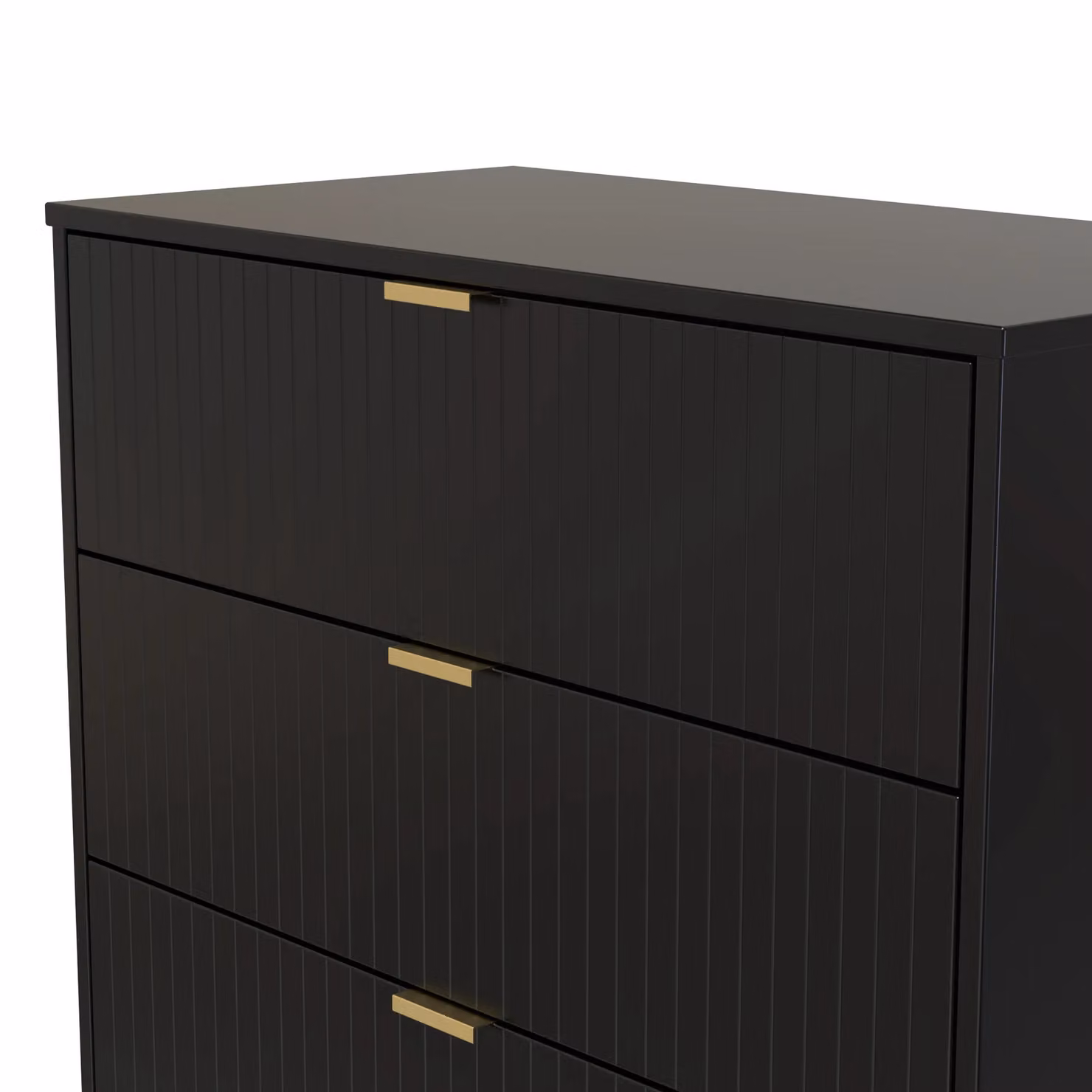 Ready Assembled 2 U Denver 3 Drawer Deep Chest in Matt True Black – 3