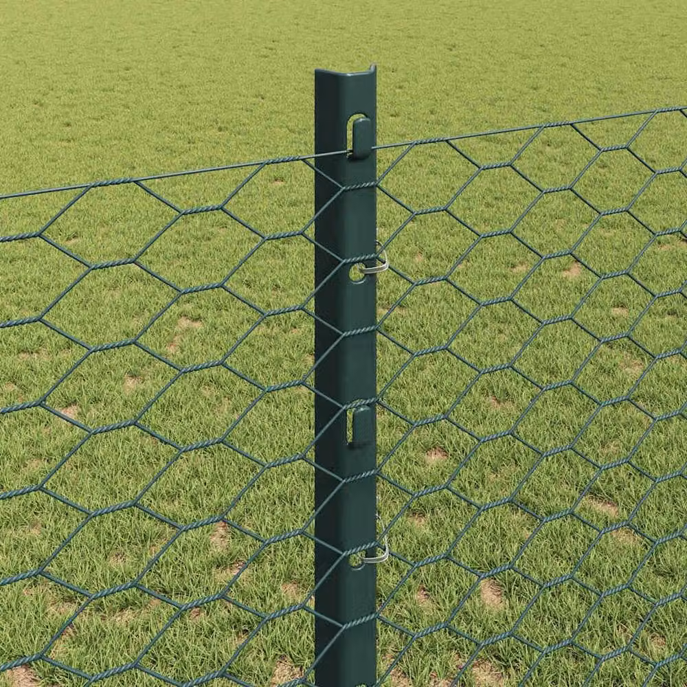 Berkfield Home Green Steel U-Channel Fence Posts, 11 Pieces, Height: 120 cm – 3