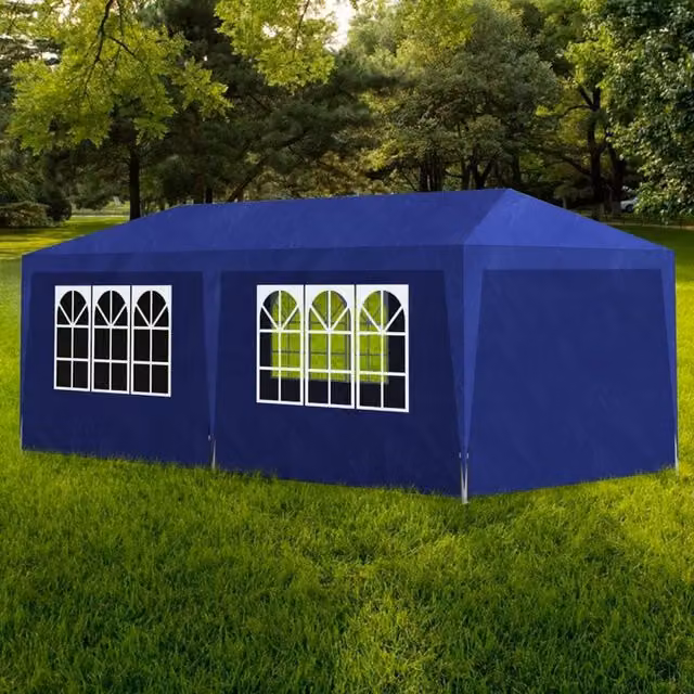 Berkfield Home Party Tent, Blue, W: 6 m, D: 3 m, H: 2.55 m – 1