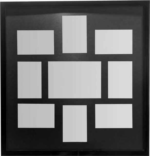 Premier Housewares Modern Rectangular Multi Photo Frame, Black, Wall Mount, Holds 9 Photos