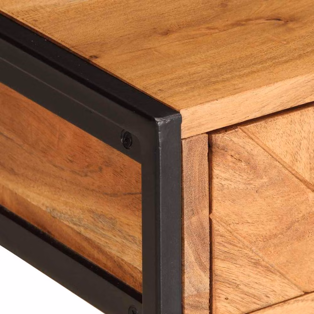 Berkfield Home Acacia Wood Coffee Table in Brown, W/D/H: 110 x 55 x 40 cm – 3