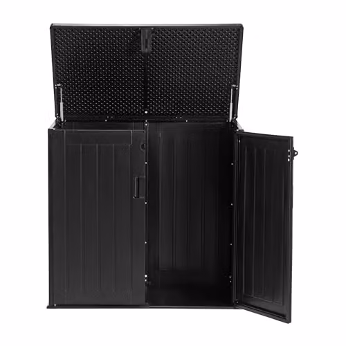 Garden Gear 775L Garden Storage Box in Black with Wood Effect Finish – 5