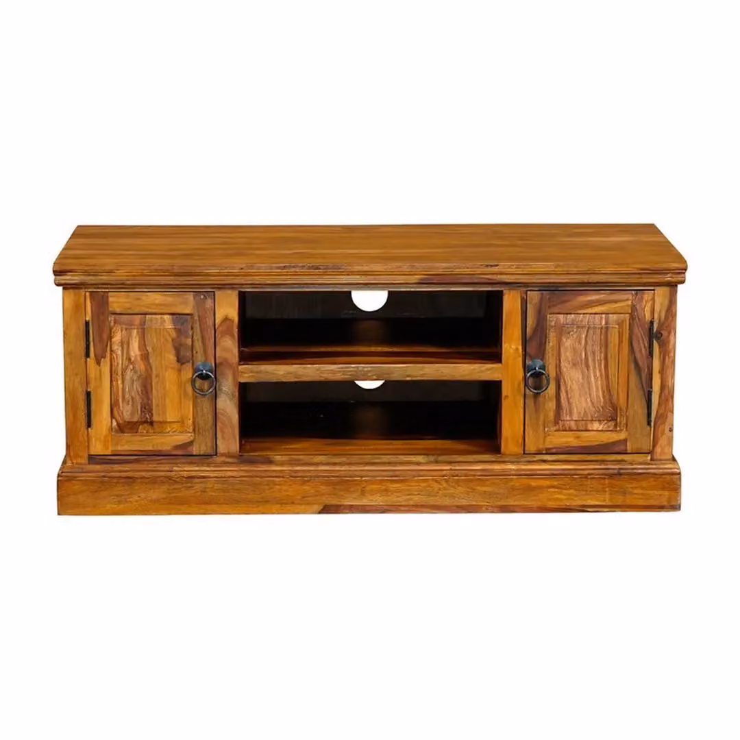 Jaipur Furniture Ltd Ganga Medium Plazma TV Cabinet in Brown Sheesham Wood, W125 x D45 x H45 cm – 2