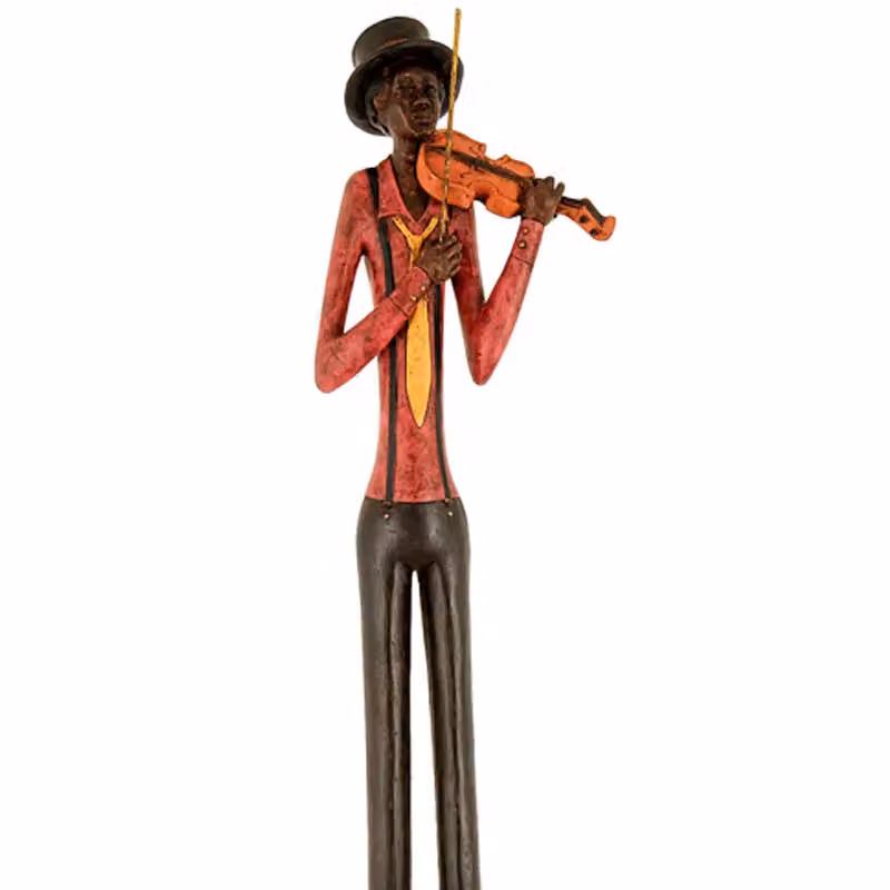 Love Lace Standing Jazz Band Violinist Figurine in Brown – 2