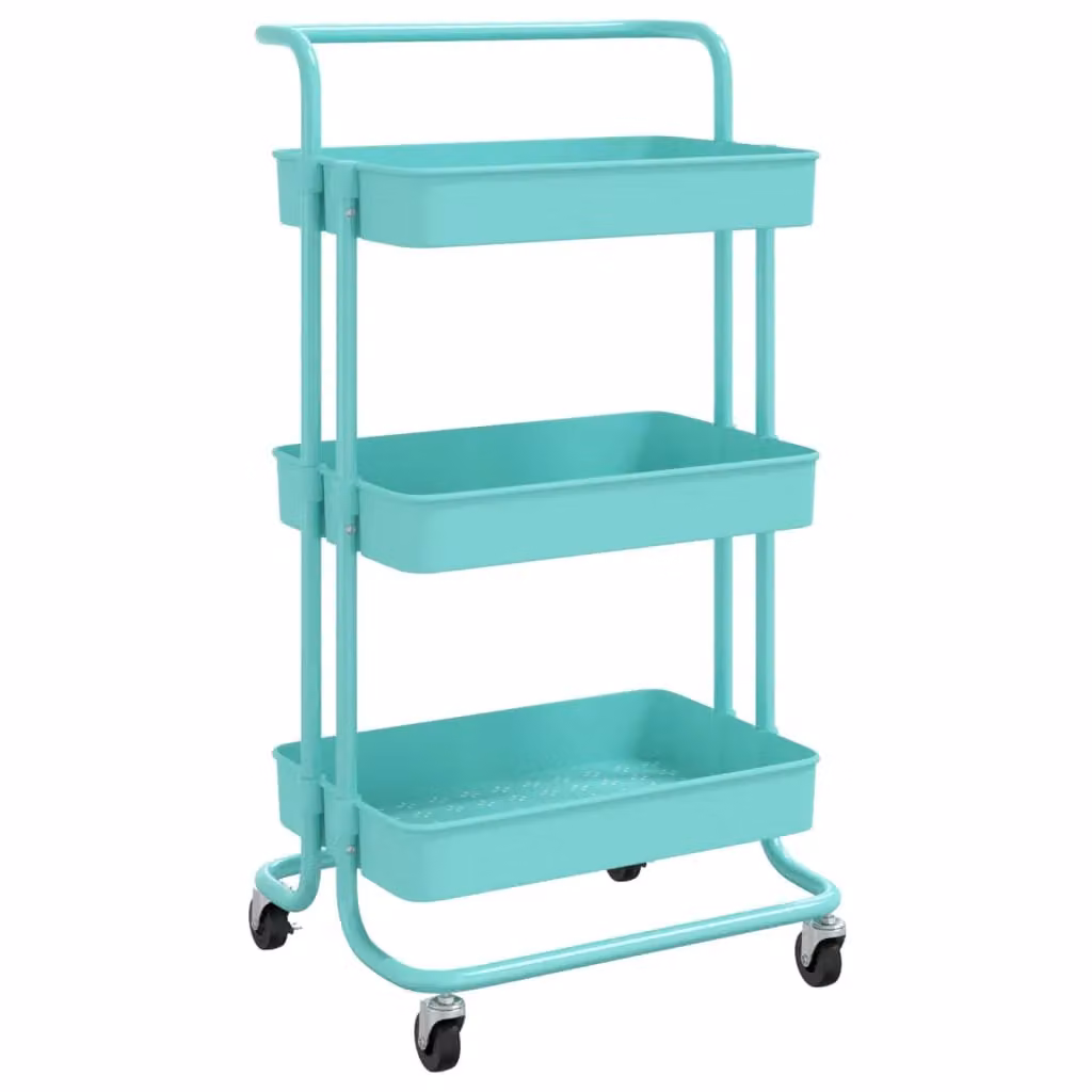 Berkfield Home 3-Tier Kitchen Trolley in Turquoise and Black, W/D/H: 42 x 35 x 85 cm – 2