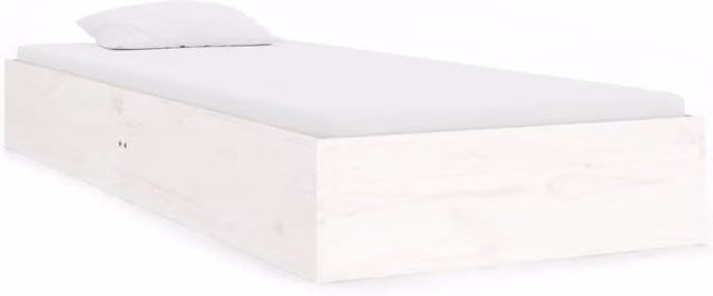 Berkfield Home Small Single Solid Wood Pine Bed Frame, White, W: 75 cm, L: 190 cm – 1
