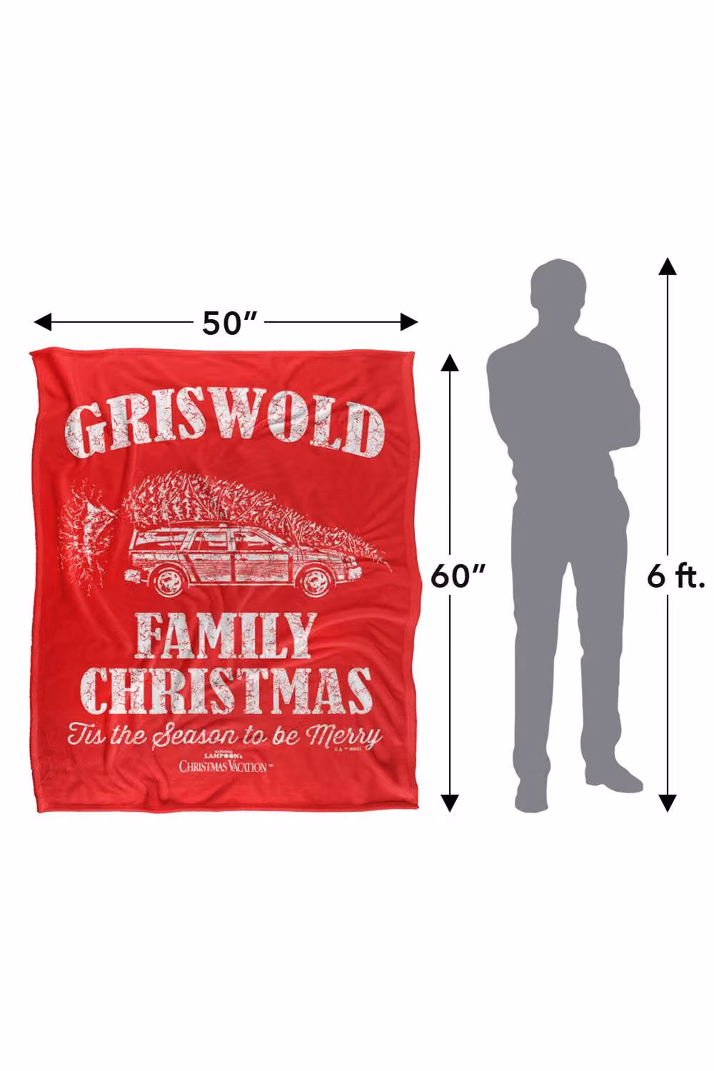 Warner Bros. National Lampoon's Christmas Vacation Griswold Car Silky Touch Blanket, Extra Large, Multicolour – 3