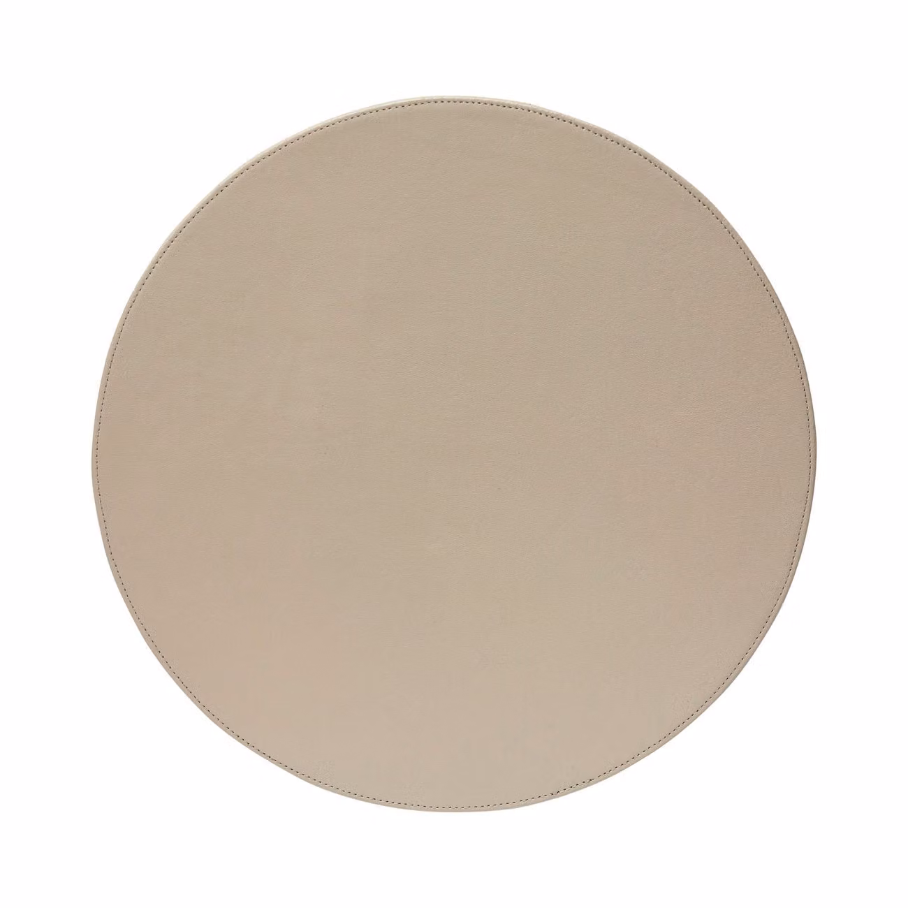 Dome Deco LEO Round Faux Leather Placemat in Beige
