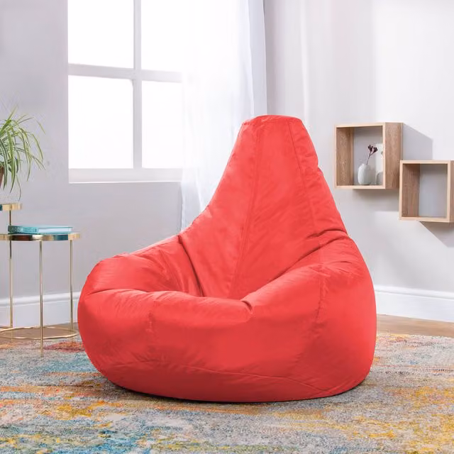 ICON Dalton High Back Adult Gaming Bean Bag Chair for Indoor and Outdoor Use, Pink