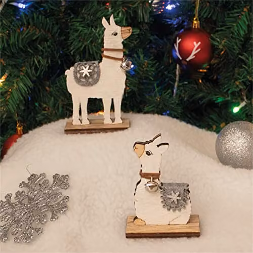 Netagon White Wooden Alpaca Tabletop Ornament – 5