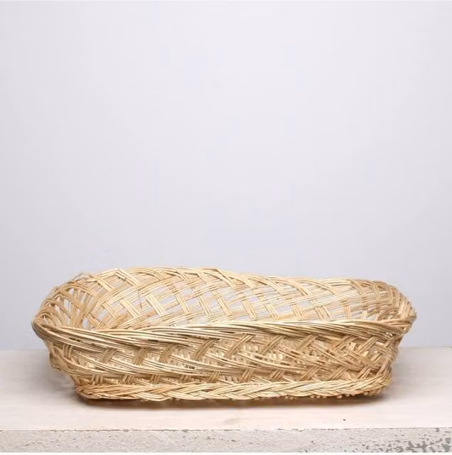KDMD Lattice Rattan Basket in Beige and Brown, 43 cm