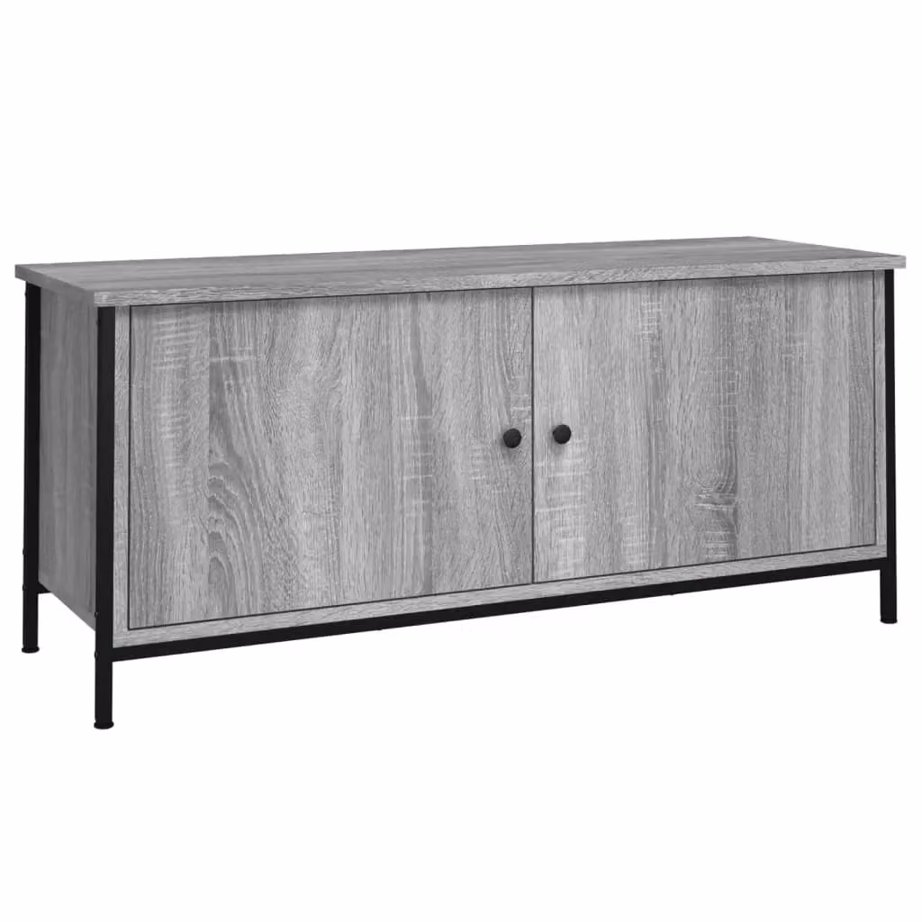 Berkfield Home Modern Grey Sonoma TV Cabinet with Doors, W/D/H: 102 x 35 x 45 cm – 2