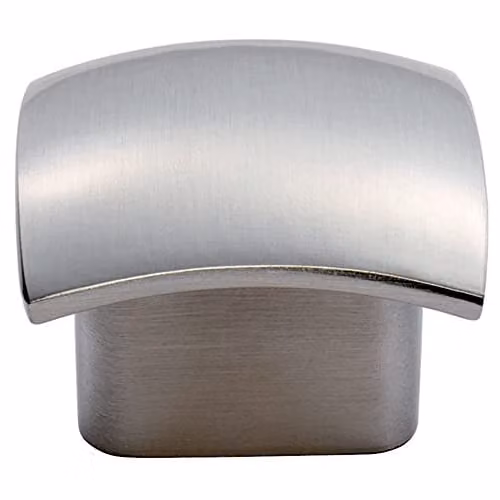Loops 4 Pack Brushed Silver Convex Face Cupboard Door Knob, W: 33 mm, D: 3.3 cm – 2