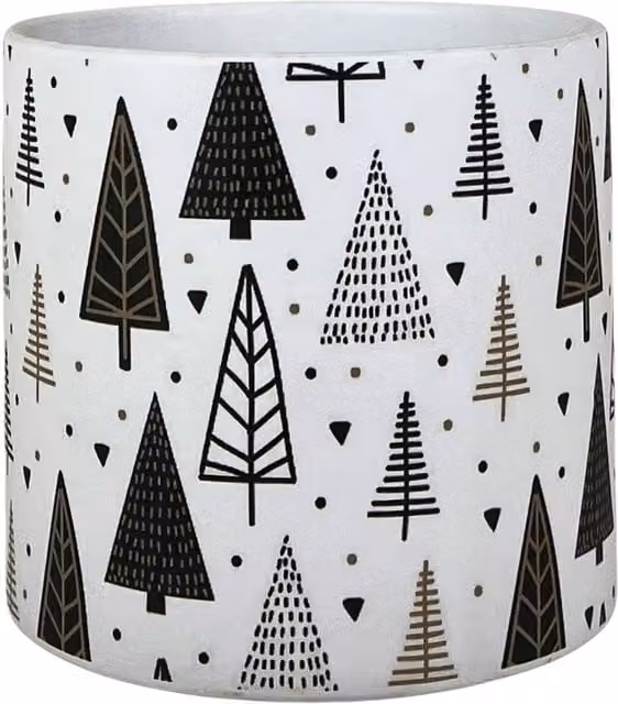 Four Candle White Ceramic Christmas Tree Pattern Tabletop Pot, W/D/H: 16 x 16 x 16 cm – 1