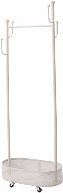 Livingandhome Dual Hook and Rail Metal Clothes Rail in White