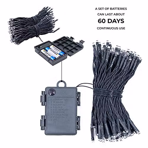 The Christmas Workshop 400 LED Multi-Coloured Battery Operated Christmas Lights, 39.9 Metres – 4
