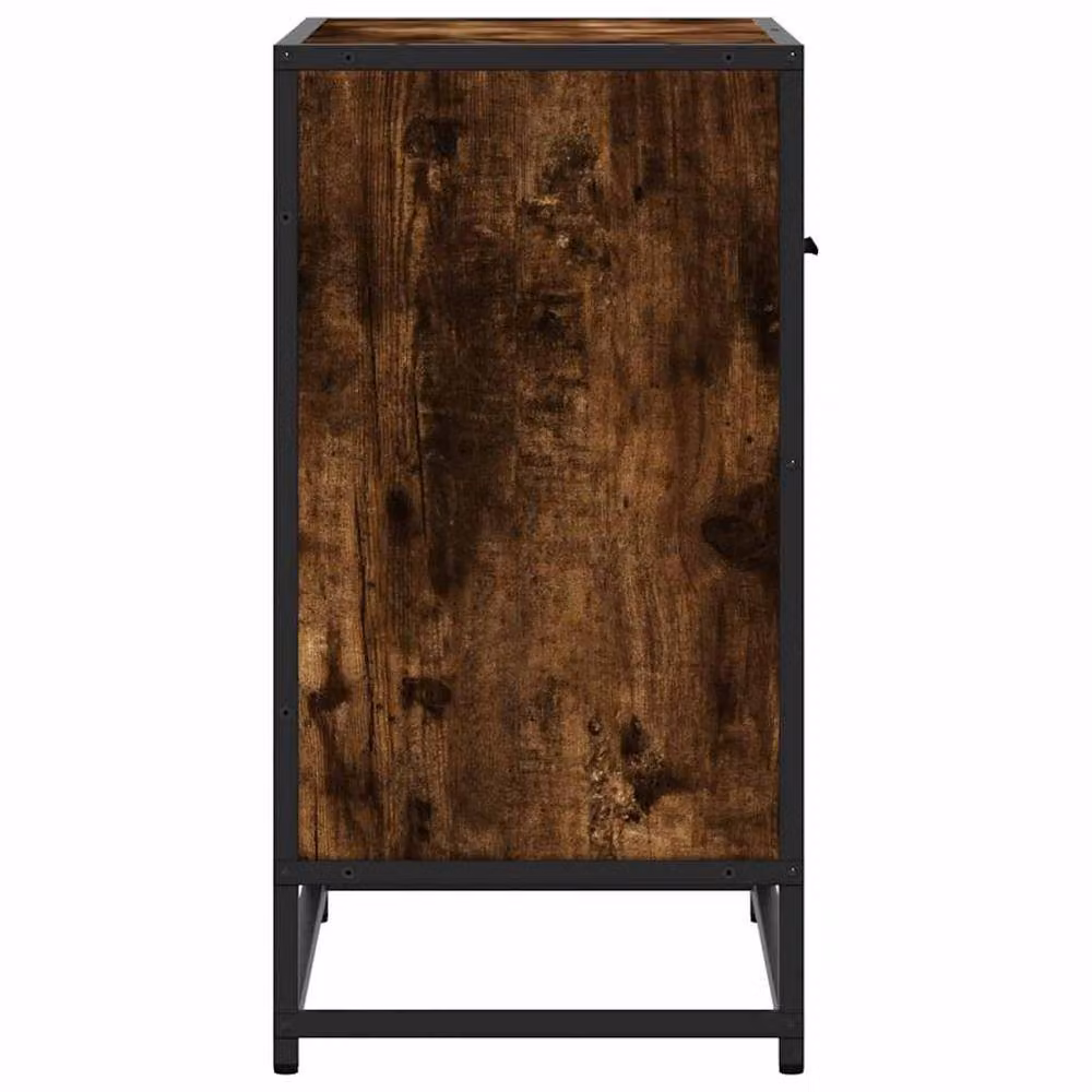 Berkfield Home Elegant Bedside Cabinet in Smoked Oak Brown, W/D/H: 60 x 31 x 60 cm – 4