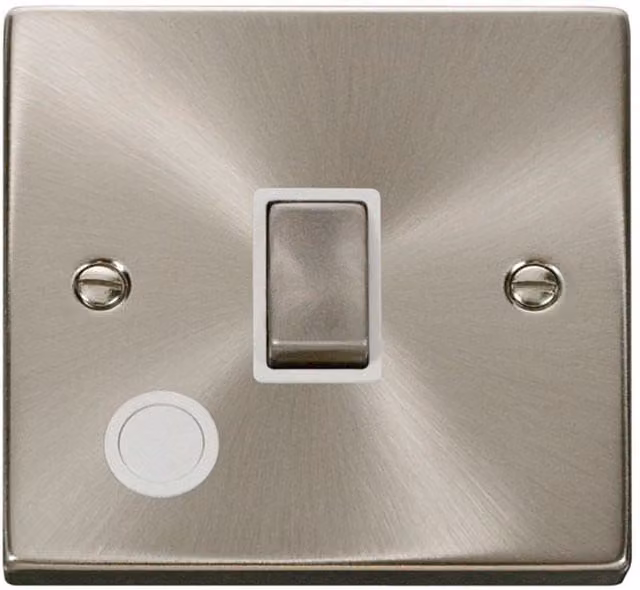 SE HOME Satin Brushed Chrome 1 Gang 20A Ingot DP Surface Switch with Flex in White