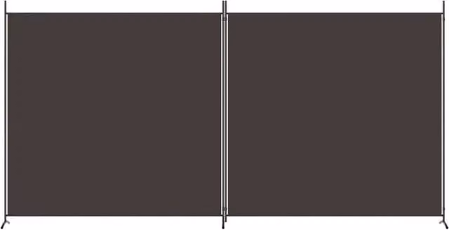 Berkfield Home 2-Panel Fabric and Metal Room Divider in Brown, W: 348 cm, H: 180 cm – 1