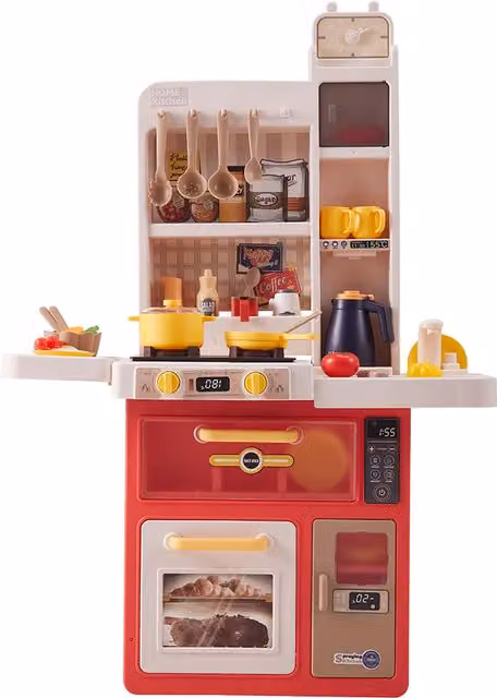 Livingandhome Everyday Kitchen Playset for Toddlers in Red