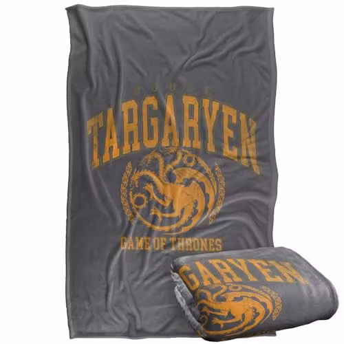 Warner Bros. Game of Thrones Varsity Targaryen Super Soft Fleece Throw Blanket, Multicolour – 1