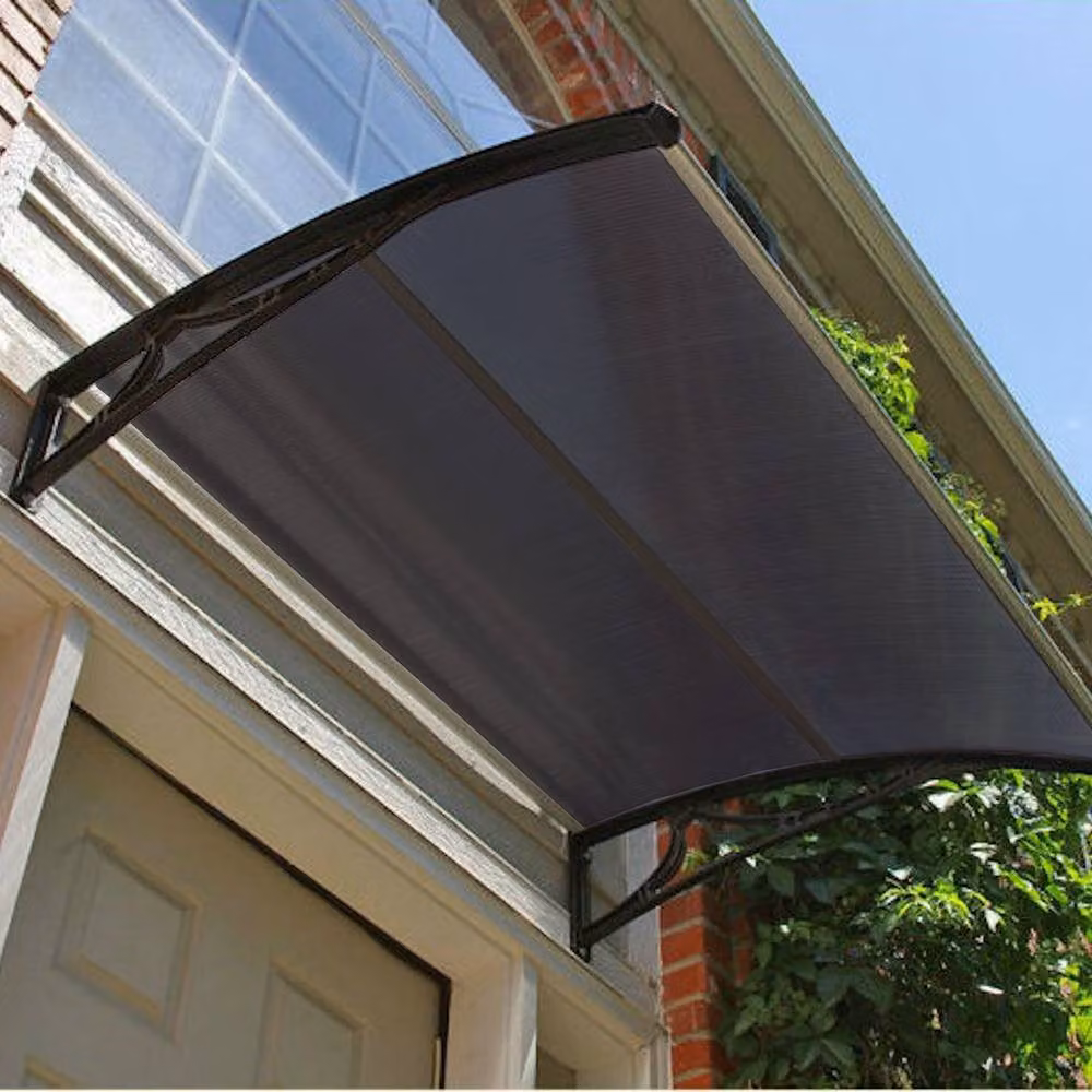 Oypla Tinted Polycarbonate and Aluminium Front Door Porch Canopy Awning in Brown or Black – 3