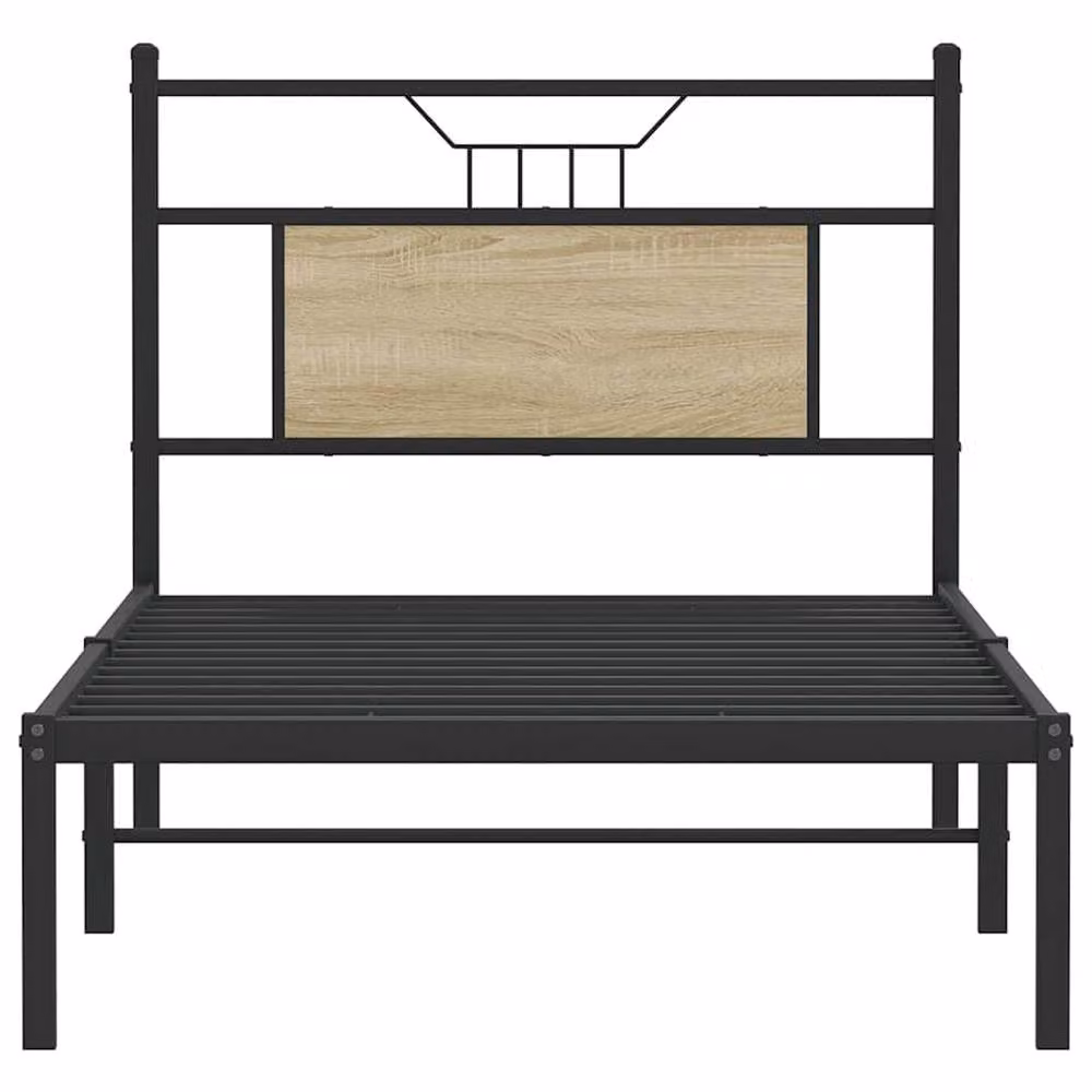 Berkfield Home Sonoma Oak Bed Frame in Brown, W/D/H: 80 x 200 x 91.5 cm – 3