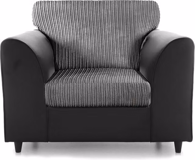 Luxor Living Grey Jumbo Cord Fabric Armchair with Armrests – 1