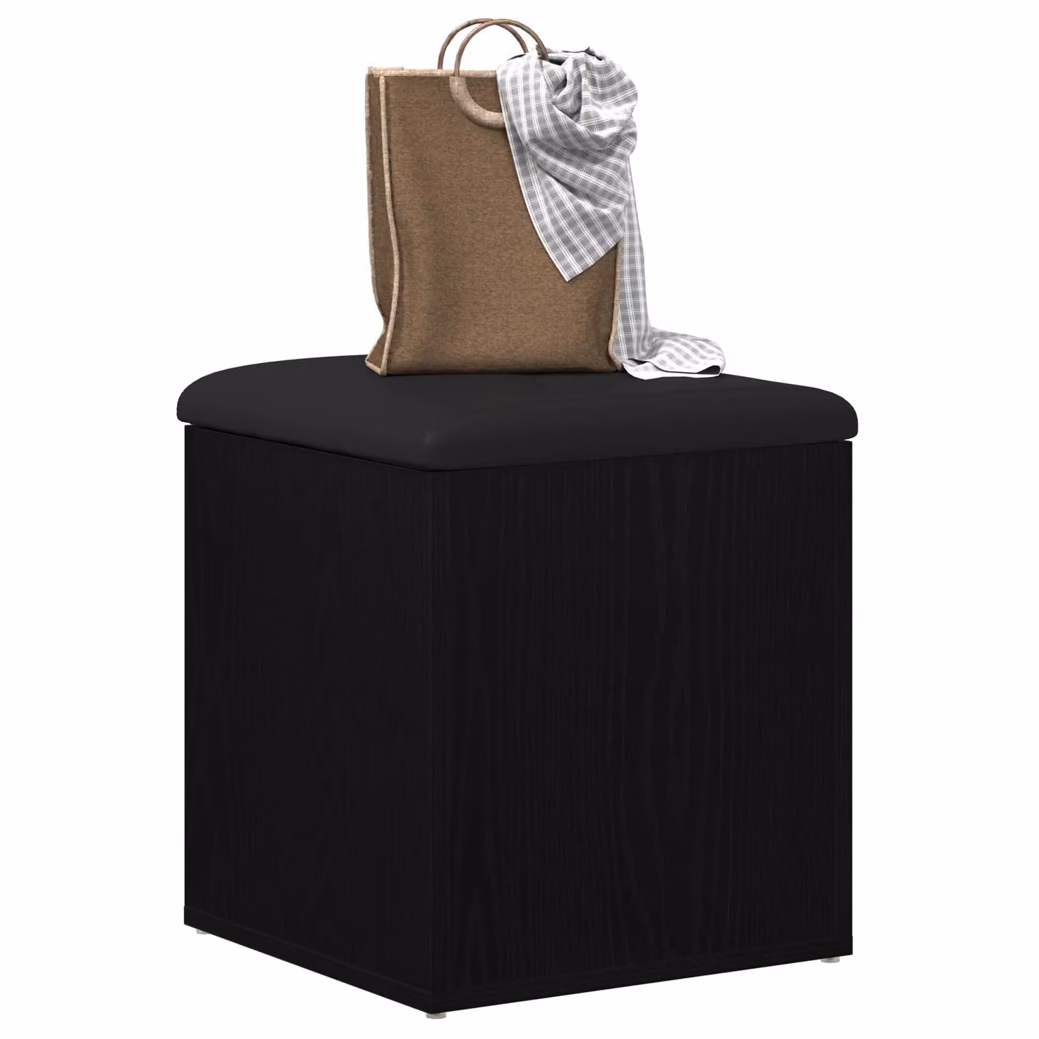 Berkfield Home Black Oak Storage Bench W/D/H: 40 x 40 x 45 cm – 3